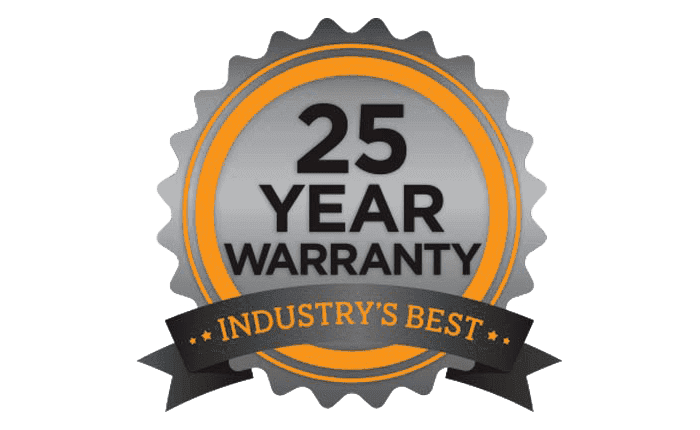 Industry's Best 25 Year Warranty